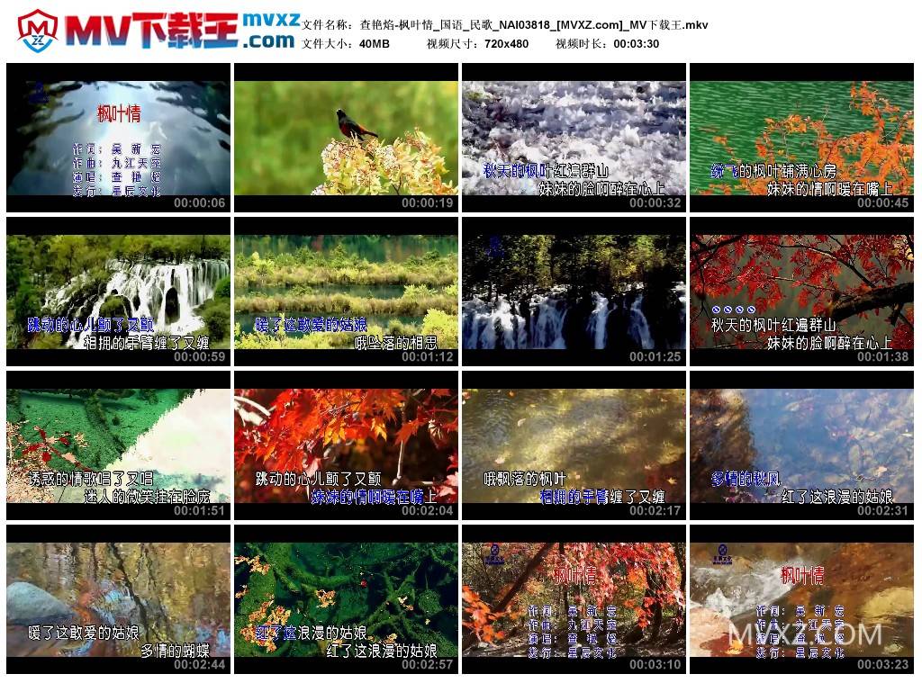 查艳焰-枫叶情_国语_民歌_NAI03818